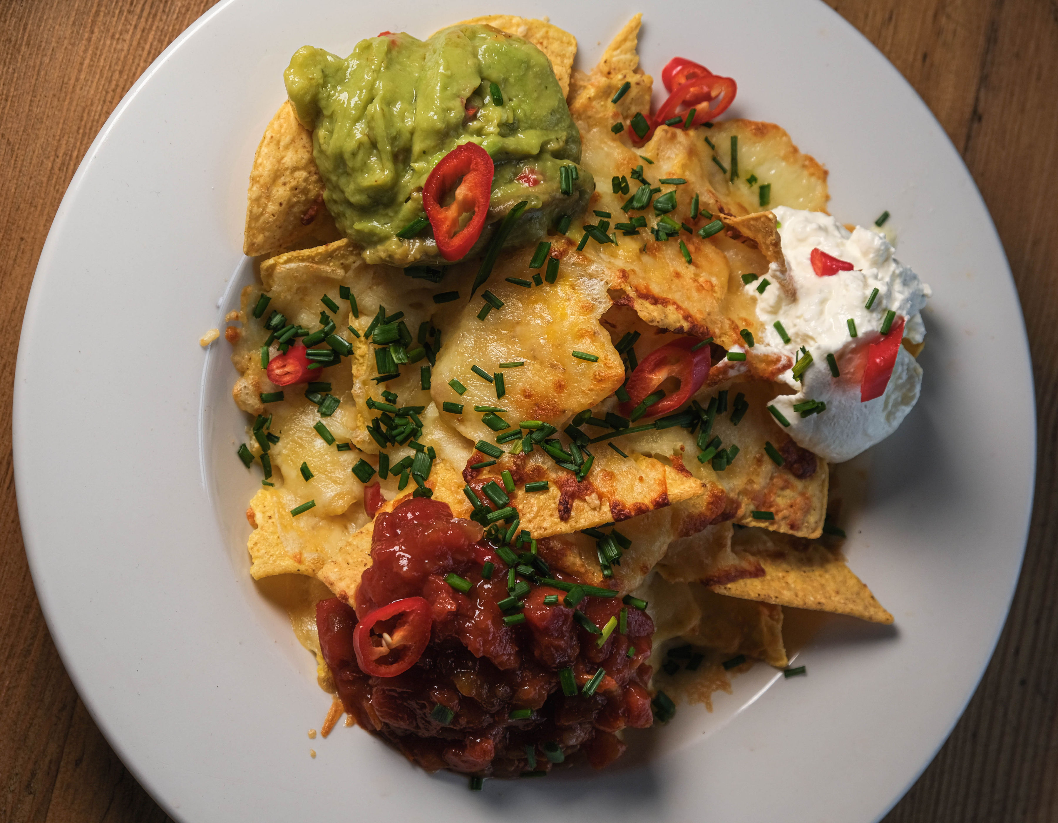 Delicious pub food spread